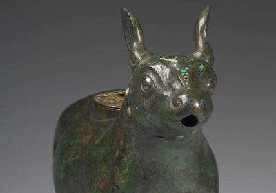 图片[3]-Animal-shaped zun wine vessel inlaid with malachite and turquoise, mid-Warring States period, c. 4th-3rd century BCE-China Archive